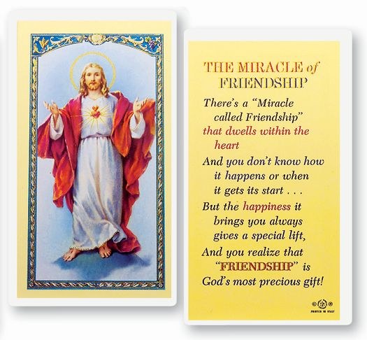 THE MIRACLE OF FRIENDSHIP PRAYER CARD