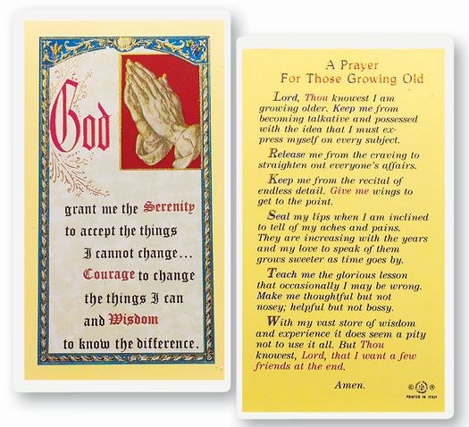 PRAYER FOR THOSE GROWING OLD