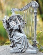 ANGEL WITH HARP CHIMES