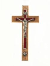 CONFIRMATION CRUCIFIX WITH RED EPOXY 10"