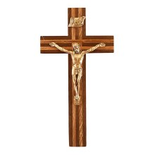 WALNUT CRUCIFIX WITH OAK INLAY