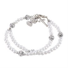 1ST COMMUNION PEARL ROSARY BRACELET