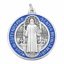 ST BENEDICT 2.25" BLUE/RED EPOXY MEDAL