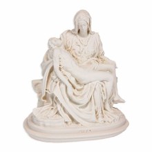 PIETA STATUE 4.5" WHITE ALABASTER