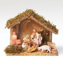 FONTANINI 4 PC NATIVITY SET W/ STABLE