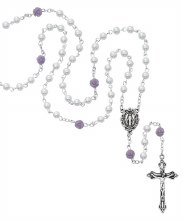 4MM WHITE PEARL WITH PURPLE BEADS