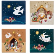 4 PC ASST CERAMIC COASTER SET