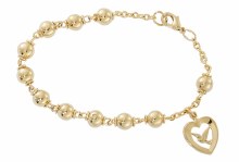 7.5'' GOLD PLATED METAL ROSARY BRACELET