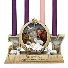 ADVENT CANDLE HOLDER WITH BABY JESUS