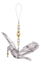 7" HANGING DOVE W/GOLD BEADS