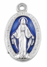 MIRACULOUS MEDAL 13/16" BLUE EPOXY