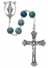 BLUE WOOD ROSARY