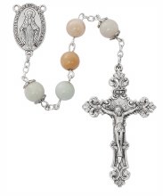8MM AMANZONITE CAPPED ROSARY