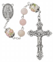 8MM ROSE QUART CAPPED ROSARY