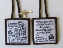 A SIGN OF SALVATION WHITE SCAPULAR