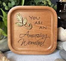 AMAZING WOMAN PRAYER TRAY CEDAR