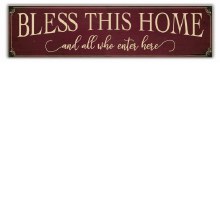 BLESS THIS HOME PORCH SIGN RED