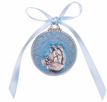 BLUE ENAMELED CRIB MEDAL BOXED