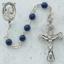 6MM BLUE GLASS ROSARY