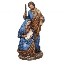 BLUE & GOLD 10.5" HOLY FAMILY FIGURE