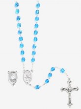 BLUE OUR LADY OF LOURDES RELIC ROSARY
