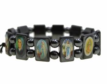 MULTI SAINT STRETCH HEMATITE BRACELET