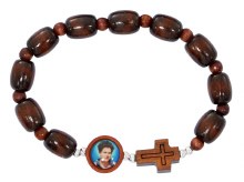 CARLO ACUTIS BROWN WOOD STRETCH BRACELET