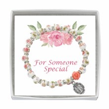 6MM FLOWER CERAMIC STRETCH BRACELET