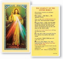 THE CHAPLET OF THE DIVINE MERCY LAMINATED PRAYERCARD