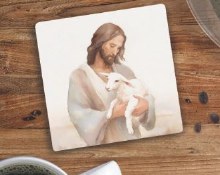 COASTER JESUS HOLDING LAMB