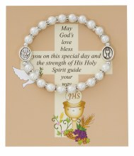 COMMUNION/CONFIRMATION PEARL STRETCH BRACELET