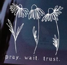 PRAY WAIT TRUST CAR DECAL