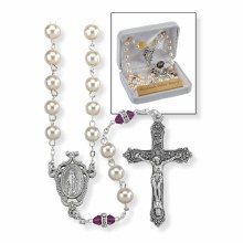 DELUXE FEBRUARY BIRTHSTONE ROSARY