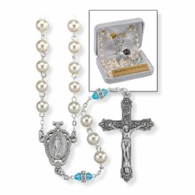 DELUXE MARCH BIRTHSTONE ROSARY