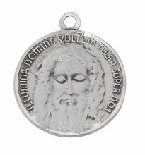 PEWTER HOLY FACE MEDAL W/18" CHAIN