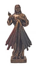 DIVINE MERCY 3.5'' HAND PAINTED COLD CAST BRONZE