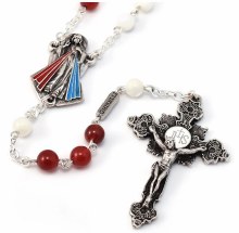 DIVINE MERCY AGATE & MOTHER OF PEARL ROSARY