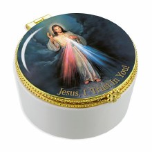 DIVINE MERCY PORCELAIN ROSARY BOX