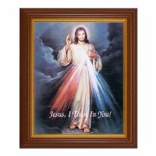 8"X10" DIVINE MERCY IMAGE IN WALNUT FRAME