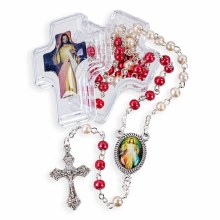 DIVINE MERCY ROSARY IN CROSS SHAPED BOX