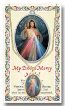 DIVINE MERCY/ST FAUSTINA ENAMELED MEDAL WITH PRAYERCARD