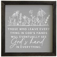 EVERYTHING IN GODS HAND WOOD BLOCK