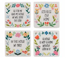 FAITH COASTER ASST SAYING