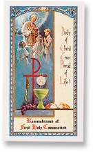 FIRST HOLY COMMUNION PRAYER CARD