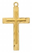 GOLD OVER STERLING SILVER CROSS WITH 24'' GOLD OVER BRASS CHAIN