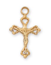 GOLD OVER STERLING CRUCIFIX