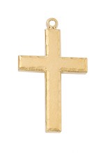 GOLD OVER STERLING SILVER CROSS WITH 24'' GOLD OVER BRASS CHAIN