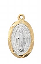 GOLDOVER STERLING SILVER MIRACULOUS MEDAL WITH 16-18'' CHAIN