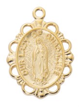 GOLD OVER STERLING SILVER OUR LADY OF GUADALUPE  MEDAL