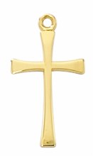 GOLD OVER STERLING SILVER SIMPLE CROSS WITH 16-18'' CHAIN